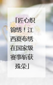 匠心织锦绣！江西夏布绣在国家级赛事斩获殊荣