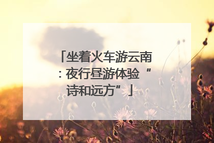 坐着火车游云南：夜行昼游体验“诗和远方”