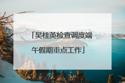 吴桂英检查调度端午假期重点工作