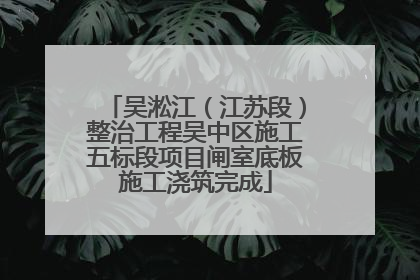 吴淞江（江苏段）整治工程吴中区施工五标段项目闸室底板施工浇筑完成