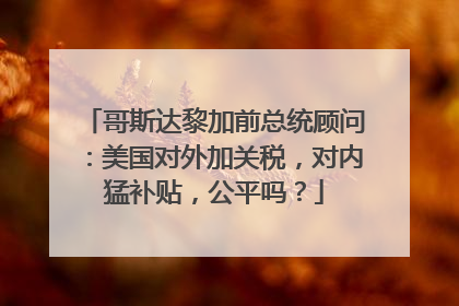 哥斯达黎加前总统顾问：美国对外加关税，对内猛补贴，公平吗？