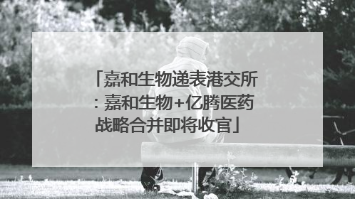 嘉和生物递表港交所：嘉和生物+亿腾医药战略合并即将收官