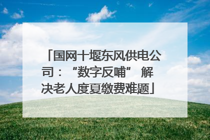国网十堰东风供电公司：“数字反哺” 解决老人度夏缴费难题