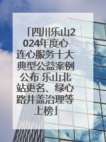 四川乐山2024年度心连心服务十大典型公益案例公布 乐山北站更名、绿心路井盖治理等上榜