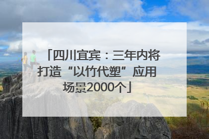 四川宜宾：三年内将打造“以竹代塑”应用场景2000个