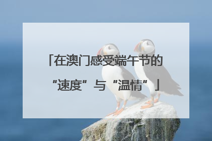 在澳门感受端午节的“速度”与“温情”