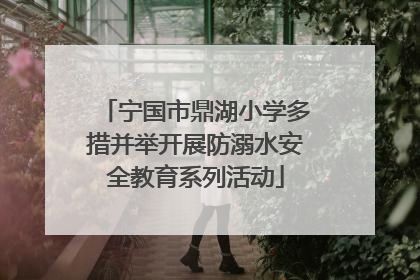 宁国市鼎湖小学多措并举开展防溺水安全教育系列活动