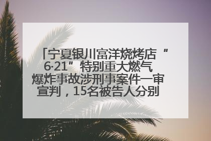宁夏银川富洋烧烤店“6·21”特别重大燃气爆炸事故涉刑事案件一审宣判，15名被告人分别判刑六年至一年不等