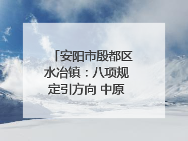 安阳市殷都区水冶镇：八项规定引方向 中原第一镇谱新章