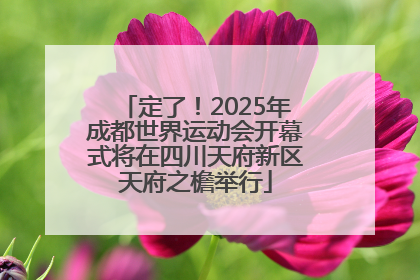 定了！2025年成都世界运动会开幕式将在四川天府新区天府之檐举行