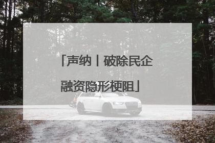 声纳丨破除民企融资隐形梗阻