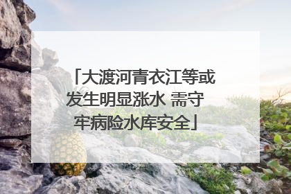 大渡河青衣江等或发生明显涨水 需守牢病险水库安全