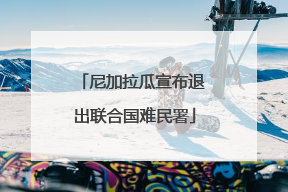 尼加拉瓜宣布退出联合国难民署