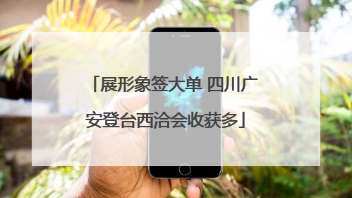 展形象签大单 四川广安登台西洽会收获多