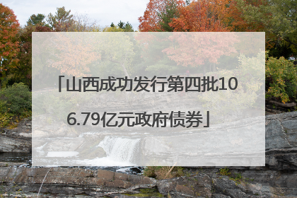 山西成功发行第四批106.79亿元政府债券