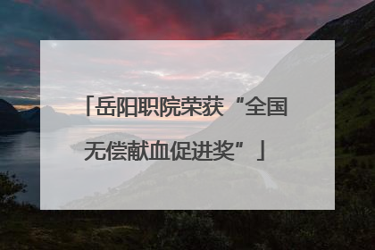 岳阳职院荣获“全国无偿献血促进奖”