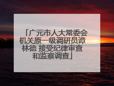 广元市人大常委会机关原一级调研员谭林德 接受纪律审查和监察调查