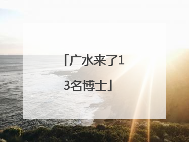 广水来了13名博士
