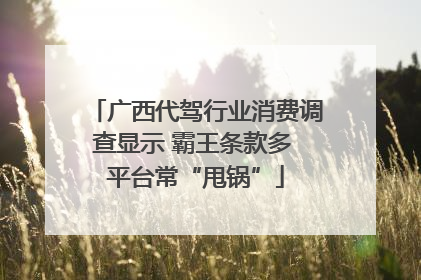 广西代驾行业消费调查显示 霸王条款多 平台常“甩锅”