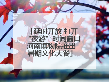 延时开放 打开“夜游”时间窗口 河南博物院推出暑期文化大餐