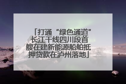 打通“绿色通道” 长江干线四川段首艘在建新能源船舶抵押贷款在泸州落地