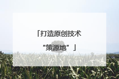 打造原创技术“策源地”