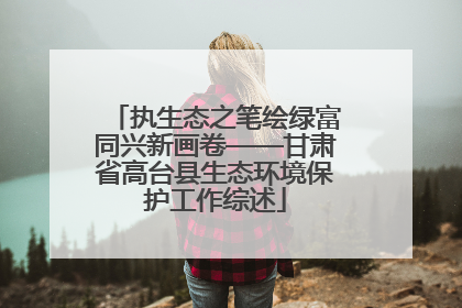 执生态之笔绘绿富同兴新画卷——甘肃省高台县生态环境保护工作综述