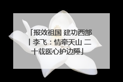 报效祖国 建功西部丨李飞：情牵天山 二十载医心护边陲