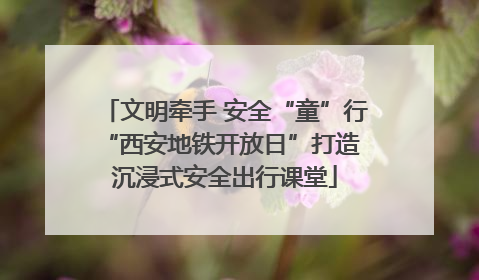 文明牵手 安全“童”行 “西安地铁开放日”打造沉浸式安全出行课堂