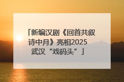 新编汉剧《回首共叙诗中月》亮相2025武汉“戏码头”