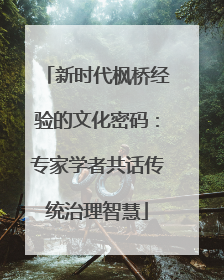 新时代枫桥经验的文化密码：专家学者共话传统治理智慧