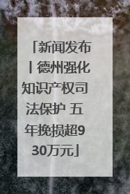 新闻发布丨德州强化知识产权司法保护 五年挽损超930万元
