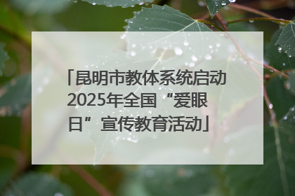 昆明市教体系统启动2025年全国“爱眼日”宣传教育活动