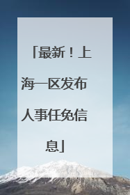 最新！上海一区发布人事任免信息