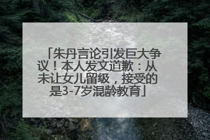 朱丹言论引发巨大争议！本人发文道歉：从未让女儿留级，接受的是3-7岁混龄教育