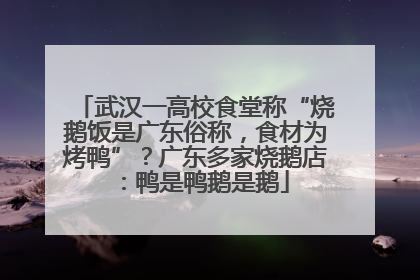 武汉一高校食堂称“烧鹅饭是广东俗称，食材为烤鸭”？广东多家烧鹅店：鸭是鸭鹅是鹅