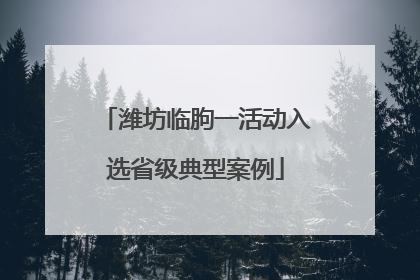 潍坊临朐一活动入选省级典型案例