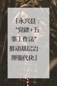 永兴县：“党建+五事工作法”推动基层治理现代化