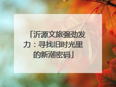 沂源文旅强劲发力：寻找旧时光里的新潮密码