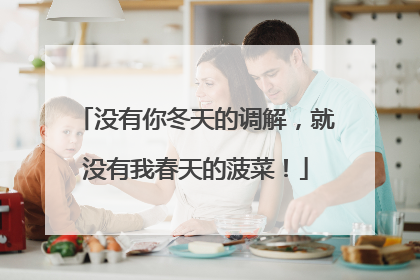 没有你冬天的调解，就没有我春天的菠菜！