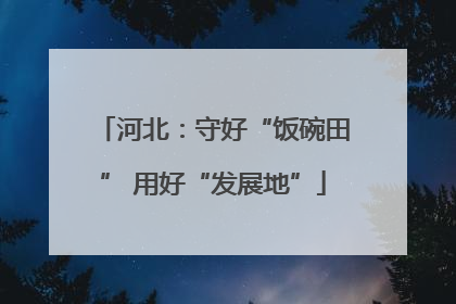 河北：守好“饭碗田” 用好“发展地”