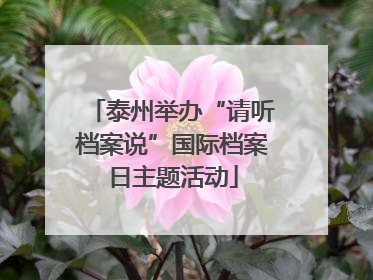 泰州举办“请听档案说”国际档案日主题活动