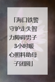 海口铁警守护走失智力障碍男子 3小时暖心照料助母子团圆