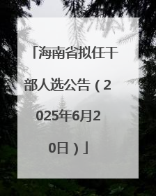 海南省拟任干部人选公告（2025年6月20日）