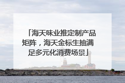 海天味业推定制产品矩阵，海天金标生抽满足多元化消费场景