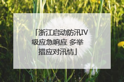 浙江启动防汛Ⅳ级应急响应 多举措应对汛情