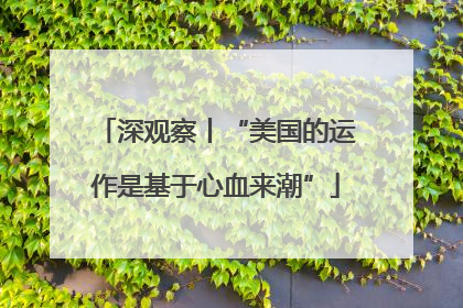 深观察丨“美国的运作是基于心血来潮”