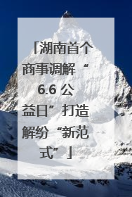 湖南首个商事调解“6.6 公益日”打造解纷“新范式”