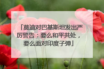 莫迪对巴基斯坦发出严厉警告：要么和平共处，要么面对印度子弹