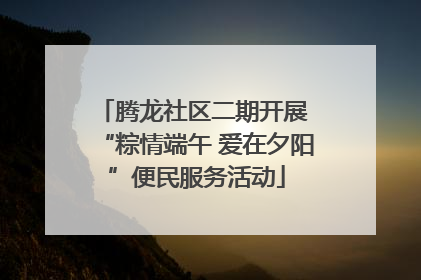 腾龙社区二期开展 “粽情端午 爱在夕阳”便民服务活动